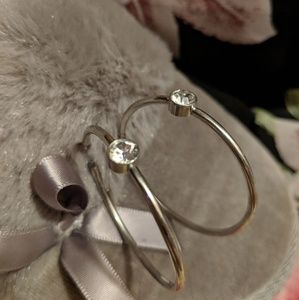 WHBM Sliver Hoop with Rhinestone